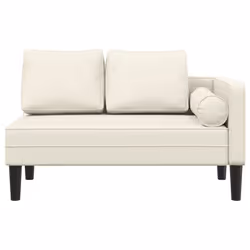 vidaXL Chaise Longue con Cuscini Crema in Velluto - Vista aggiuntiva 3