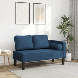 Vidaxl - Chaise Longue con Cuscini Blu in Tessuto 651794