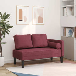 Vidaxl - Chaise Lounge con Cuscini Rosso Vino in Tessuto 940378