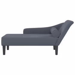vidaXL Chaise Longue con Cuscini Grigio Scuro in Velluto - Vista aggiuntiva 3
