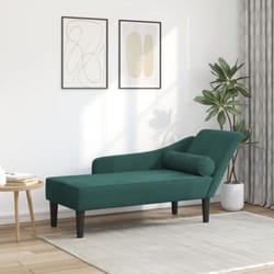 Vidaxl - Chaise Longue con Cuscini Verde Scuro in Velluto 644061