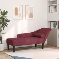 Vidaxl - Chaise Lounge con Cuscini Rosso Vino in Tessuto 7172