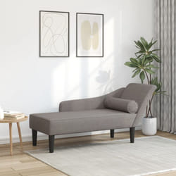 Vidaxl - Chaise Longue con Cuscini Tortora in Tessuto 474843