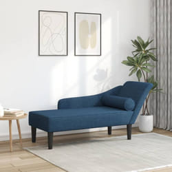 Vidaxl - Chaise Longue con Cuscini Blu in Tessuto 832777