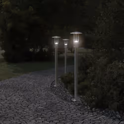 vidaXL Lampada da Terra per Esterni Argento 100 cm in Acciaio Inox - Vista aggiuntiva 3