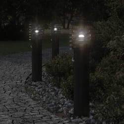 Lampade da Terra per Esterni Sensore 3 pz Nere 60 cm Acciaio Vidaxl 638421