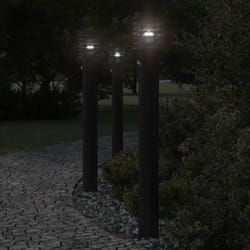Lampade da Terra per Esterni Sensore Nere 3 pz 110 cm Acciaio Vidaxl 860145