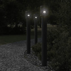 Lampade Terra per Esterni con Presa 3pz Nere 110cm Acciaio Inox Vidaxl 684839