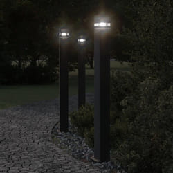 Lampada da Terra per Esterni con Sensore Nera 110cm Alluminio Vidaxl 200039