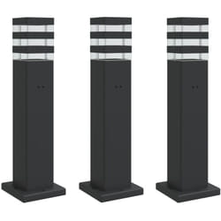 Lampade da Terra per Esterni con Presa 3pz Nere 50 cm Alluminio Vidaxl