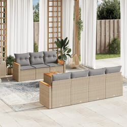 Set Divano da Giardino 8 pz con Cuscini Beige in Polyrattancod mxl 112545