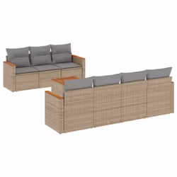 Set Divano da Giardino 8 pz con Cuscini Beige in Polyrattancod mxl 112545 - Vista aggiuntiva 2