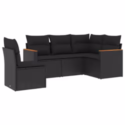 Set Divani da Giardino 5 pz con Cuscini in Polyrattan Nerocod mxl 91209 - Vista aggiuntiva 2