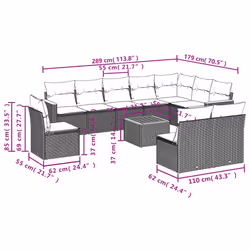VidaXL 3258476 set mobili da esterno