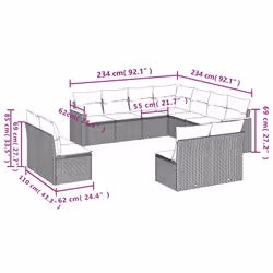 VidaXL 3258488 set mobili da esterno