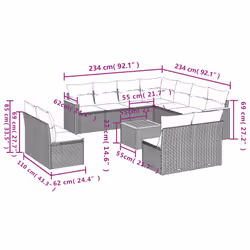 VidaXL 3258496 set mobili da esterno
