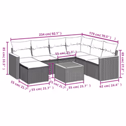 VidaXL 3258614 set mobili da esterno