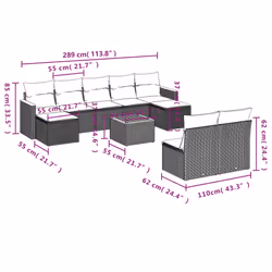 VidaXL 3258784 set mobili da esterno