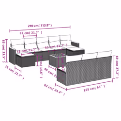 VidaXL 3258793 set mobili da esterno