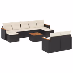 Set Divani da Giardino 10pz con Cuscini in Polyrattan Nerocod mxl 116254 - Vista aggiuntiva 2