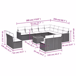 VidaXL 3258880 set mobili da esterno