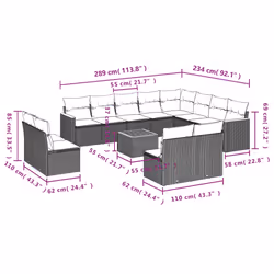 VidaXL 3258881 set mobili da esterno