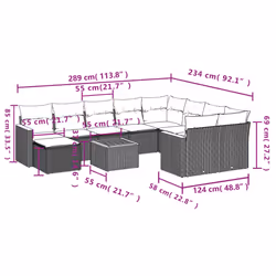 VidaXL 3258965 set mobili da esterno