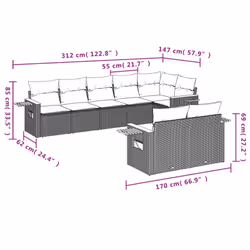 VidaXL 3259388 set mobili da esterno