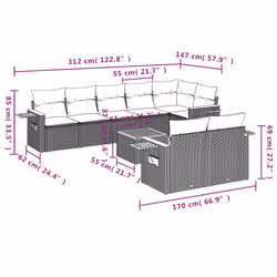 VidaXL 3259389 set mobili da esterno
