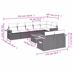 VidaXL 3259391 set mobili da esterno