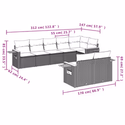 VidaXL 3259392 set mobili da esterno - Vista aggiuntiva 3