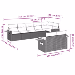 VidaXL 3259395 set mobili da esterno