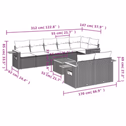 VidaXL 3259396 set mobili da esterno
