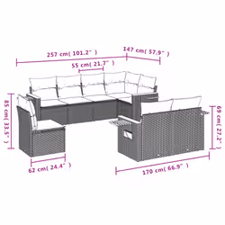 VidaXL 3259407 set mobili da esterno Grigio scuro - Vista aggiuntiva 3