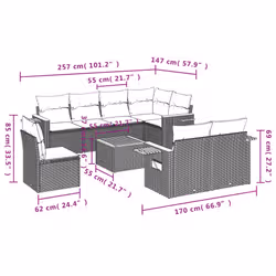 VidaXL 3259414 set mobili da esterno Grigio scuro - Vista aggiuntiva 3