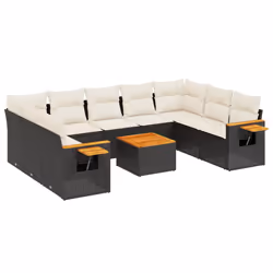 Set Divani da Giardino 10pz con Cuscini in Polyrattan Nerocod mxl 88797 - Vista aggiuntiva 2
