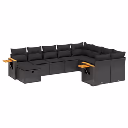 Set Divani da Giardino 10pz con Cuscini in Polyrattan Nerocod mxl 112780 - Vista aggiuntiva 2