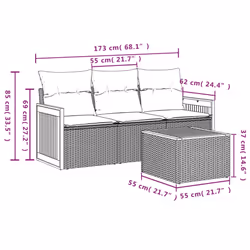 VidaXL 3259844 set mobili da esterno