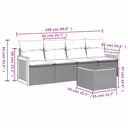 VidaXL 3259853 set mobili da esterno