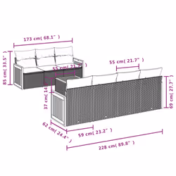 Set Divani da Giardino con Cuscini 8 pz Nero in Polyrattancod mxl 89596 - Vista aggiuntiva 3