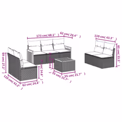 vidaXL Set Divano da Giardino 8 pz con Cuscini Beige in Polyrattan - Vista aggiuntiva 3