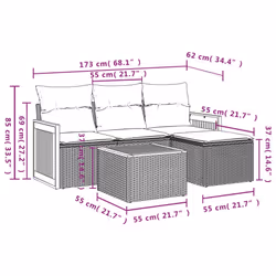 VidaXL 3259986 set mobili da esterno