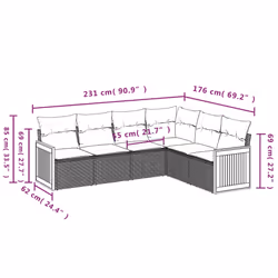 VidaXL 3260093 set mobili da esterno