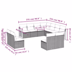 VidaXL 3260177 set mobili da esterno