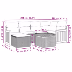 VidaXL 3260267 set mobili da esterno