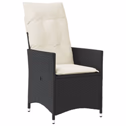 vidaXL Set da Pranzo da Giardino 7 pz Nero con Cuscini in Polyrattan - Vista aggiuntiva 3