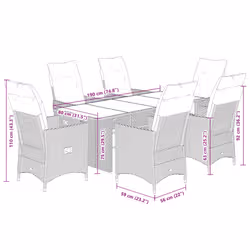 VidaXL 3276702 set mobili da esterno Crema, Bianco - Vista aggiuntiva 7