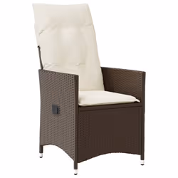 vidaXL Set da Pranzo da Giardino 7pz con Cuscini in Polyrattan Marrone - Vista aggiuntiva 3