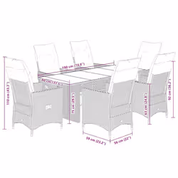 VidaXL 3276778 set mobili da esterno Crema, Bianco - Vista aggiuntiva 7
