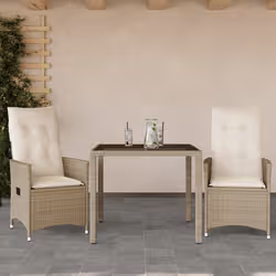 VidaXL 3276799 set mobili da esterno Crema, Bianco - Vista aggiuntiva 2